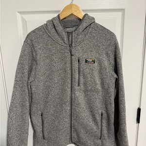 L.L. Bean Heather Gray Slightly Fitted Full Zip FleeceSweater